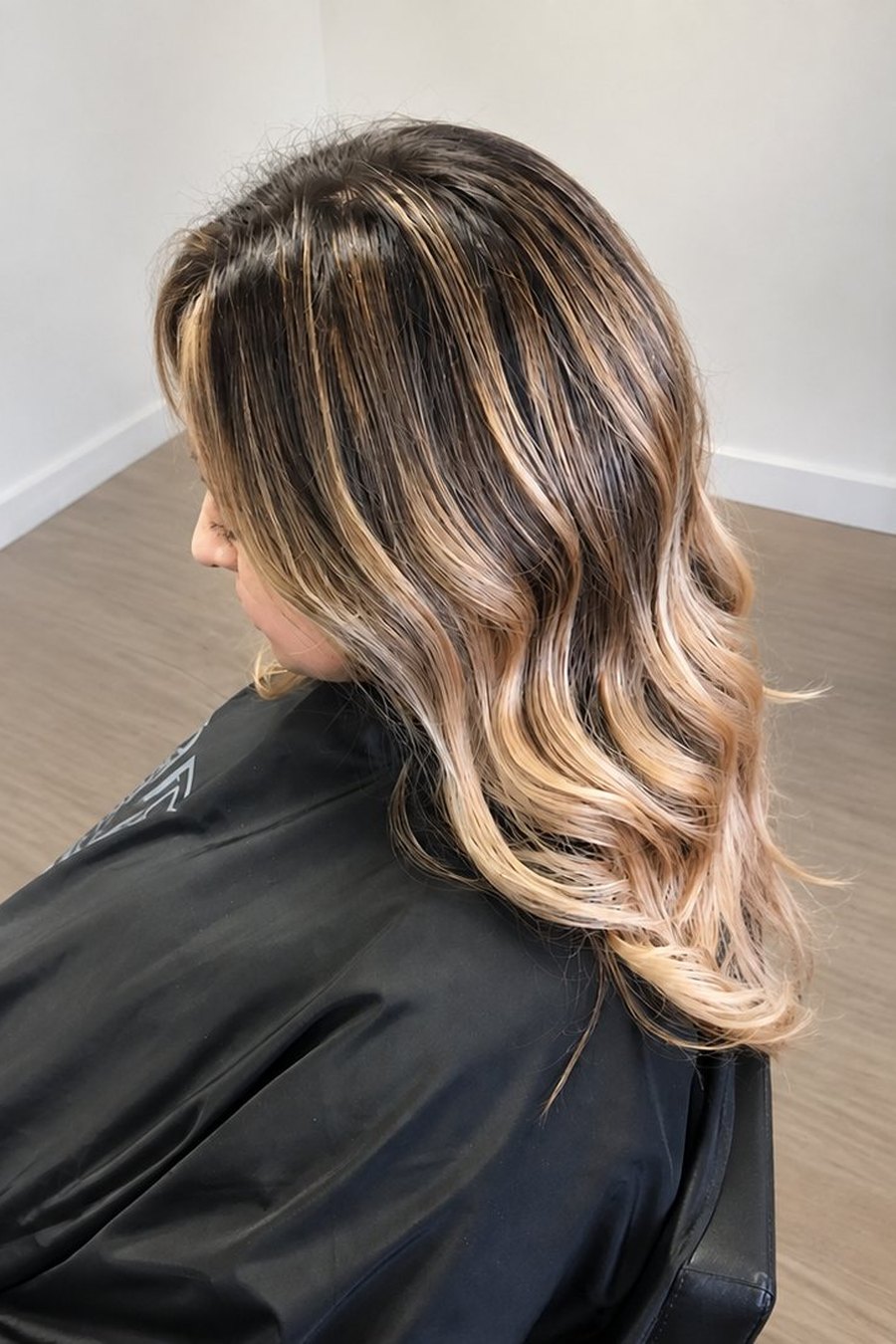 The same hair after colour correction at Touchée Organic Salon, Juno Beach