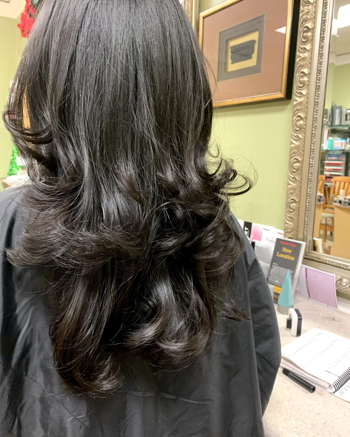 Dark brunette with soft movement — Toucheé Organic Salon, Juno Beach
